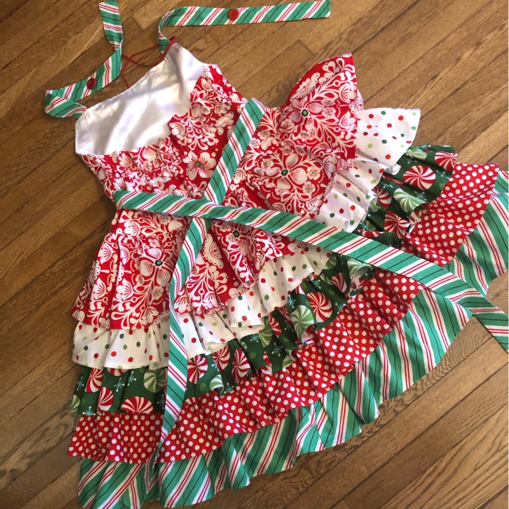 GORGEOUS Girls Full Ruffle skirt Christmas dress size 8-10 Custom boutique - Picture 7 of 11